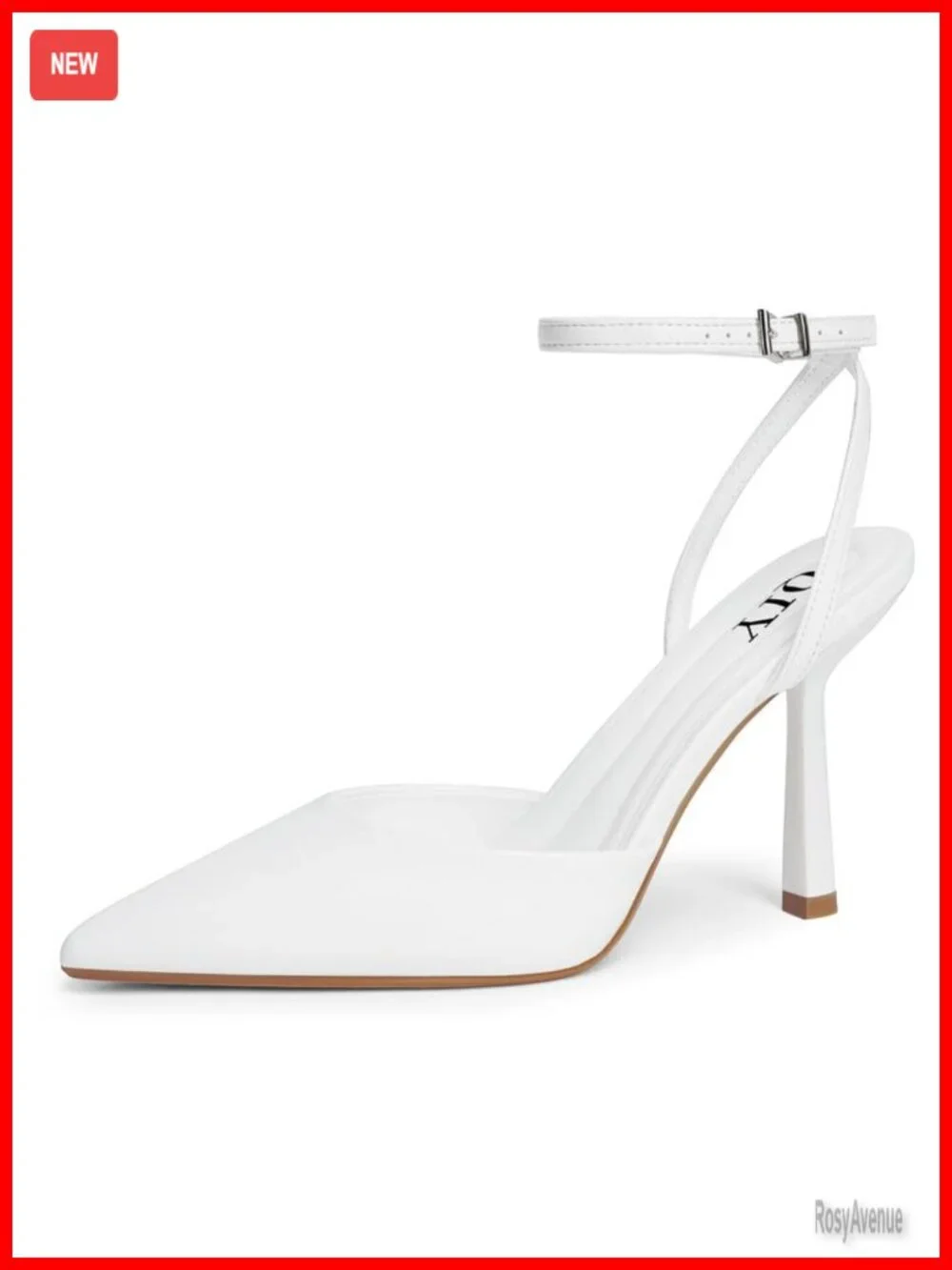 Closed Toe Pumps High Heel Stilettos Slingback with Ankle Strap Wedding Bridal